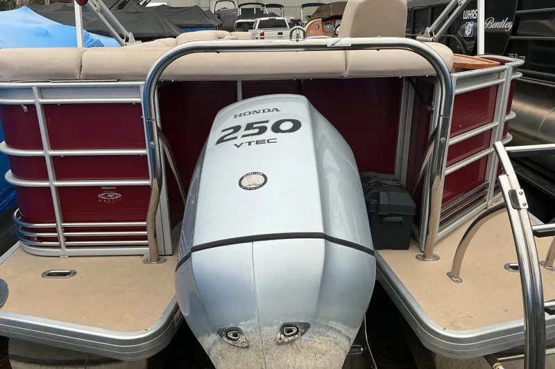 Slide: The Image of 2013 Godfrey Sanpan SP2200 BC3 pontoon boat with Honda 250 VTEC engine. - 6