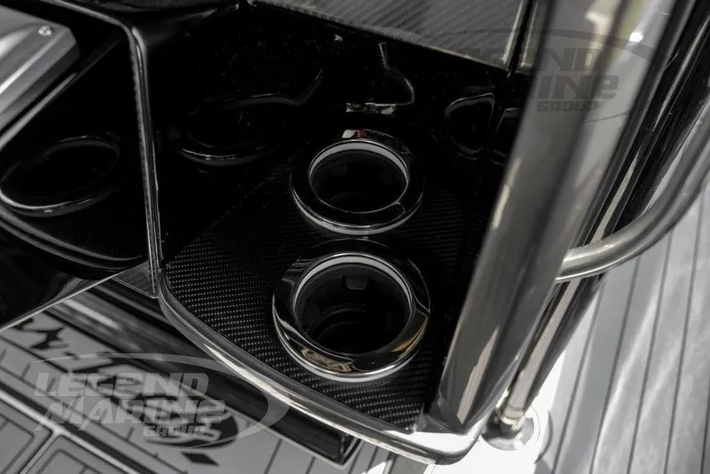 Slide: The Image of Control panel of 2023 Nor-Tech 390 Sport Center Console boat with joystick and buttons. - 26