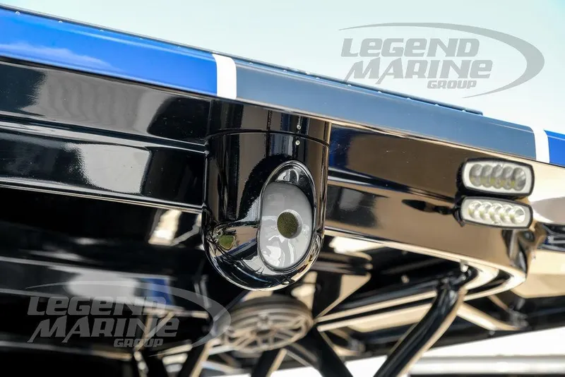 Slide: The Image of 2023 Nor-Tech 390 Sport Center Console with luxurious seating and powerful engines. - 35