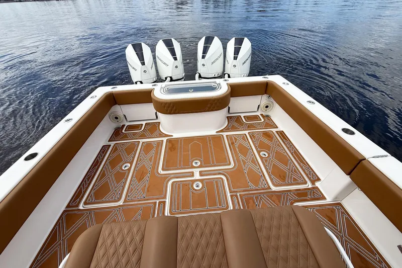 Slide: The Image of 2022 Invincible 39 Open Fisherman boat with stylish deck and powerful Mercury engines. - 31