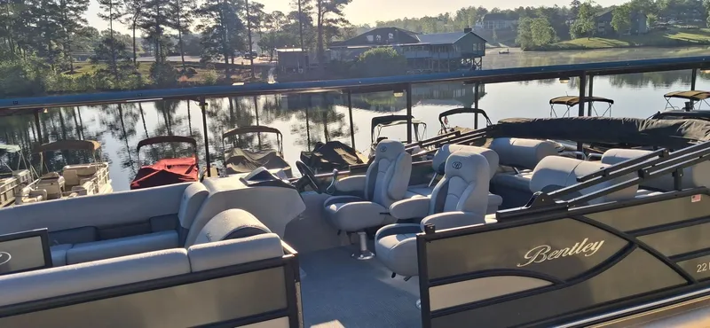 Slide: The Image of Bentley Pontoons Legacy Quad Swing Back 223 2026 - 13