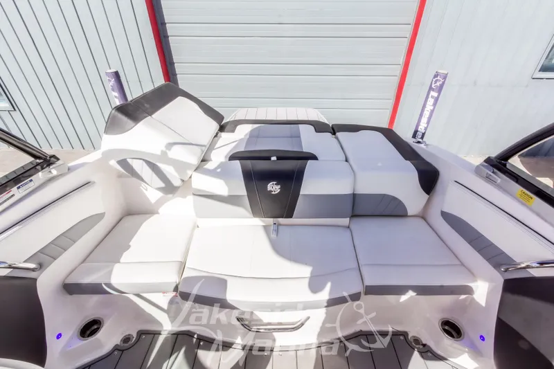 Slide: The Image of 2023 Chaparral 21 Surf boat interior with spacious seating and modern design. - 21