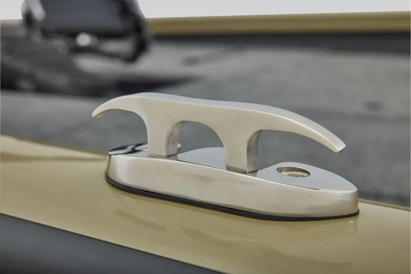 Slide: The Image of Manufacturer Provided Image: Stainless steel cleat on 2026 Tracker Pro Team 195 boat deck. - 31