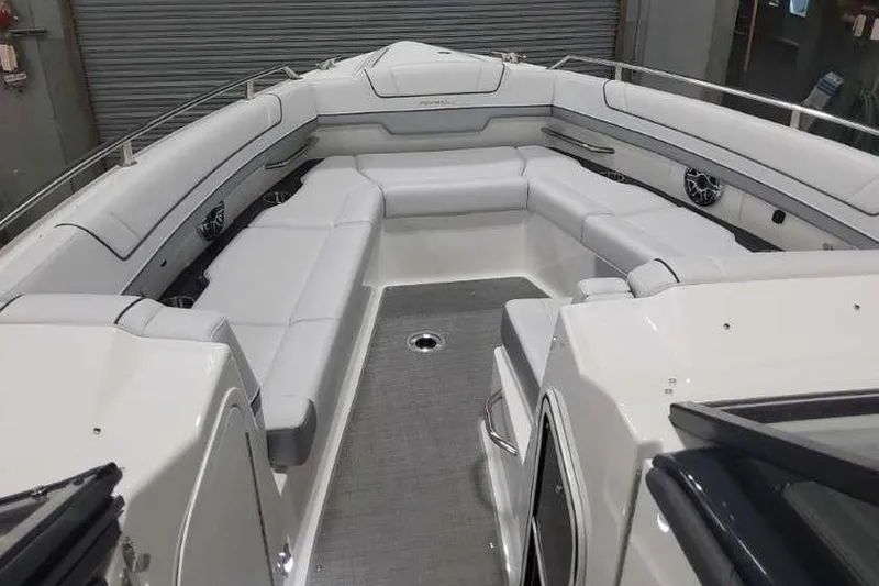 Slide: The Image of 2024 Formula 330 Crossover Bowrider I/O interior with spacious seating and modern design. - 29