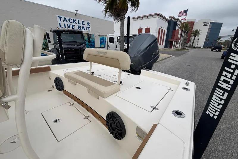 Slide: The Image of 2014 Pathfinder 2600 HPS boat with Yamaha engine, docked near tackle shop. - 7