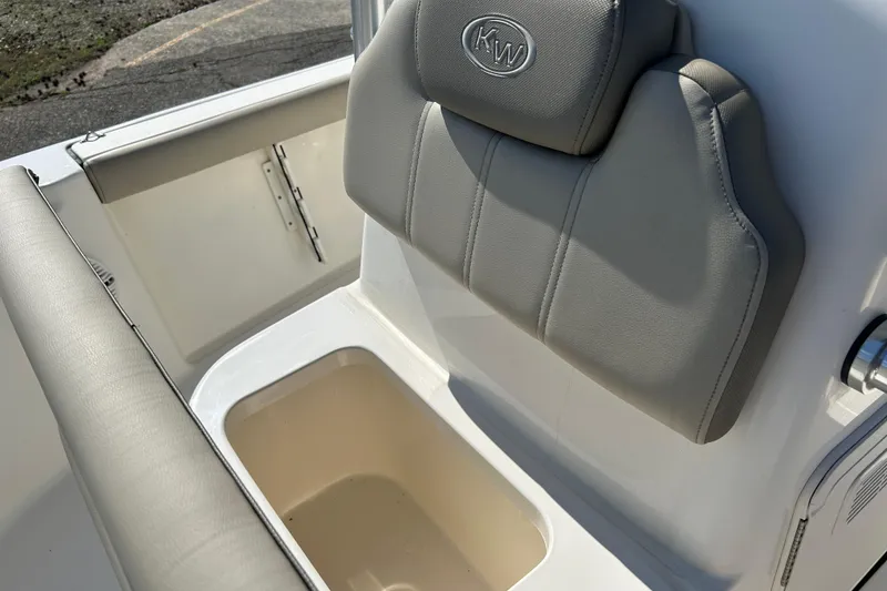 Slide: The Image of 2021 Key West 188 Bay Reef boat seat with storage compartment. - 13