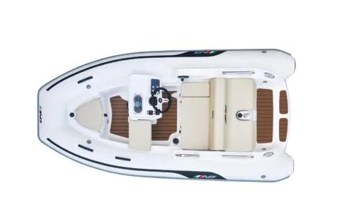 Slide: The Image of Manufacturer Provided Image: Aerial view of AB Inflatables ABJET 350XP boat, model year 2026. - 9