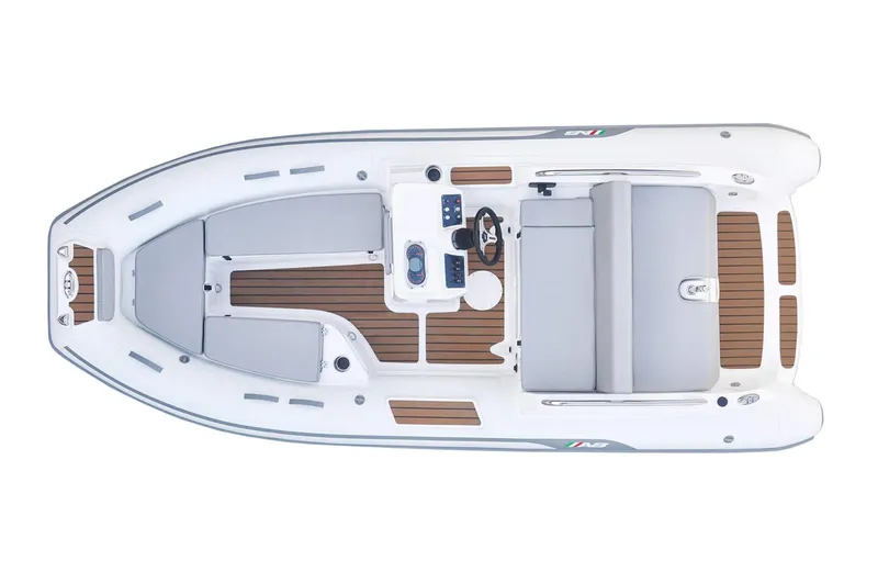 Slide: The Image of Manufacturer Provided Image: Aerial view of AB Inflatables ABJET 465XP boat, 2026 model. - 12