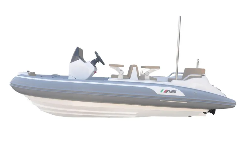 Slide: The Image of Manufacturer Provided Image: 2026 AB Inflatables ABJET 450 Diesel, gray inflatable boat side view. - 3