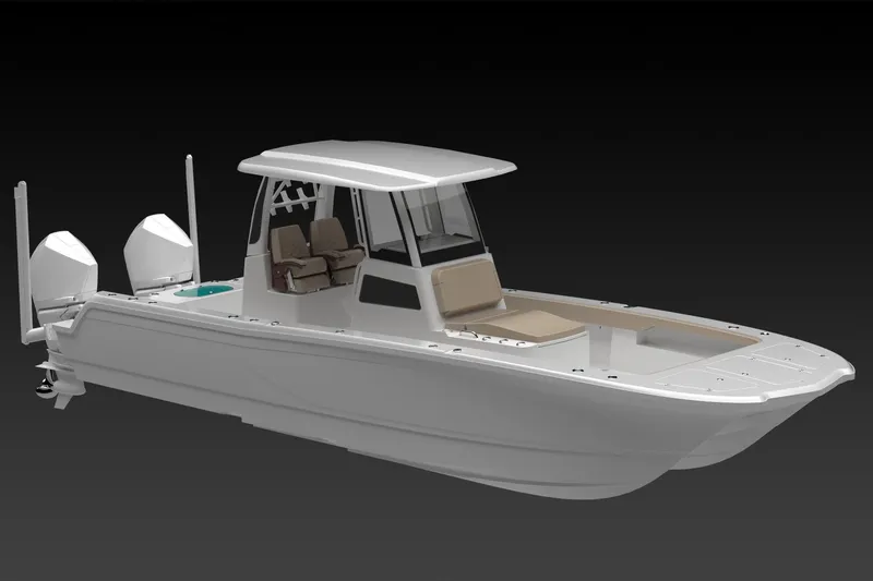 Slide: The Image of Manufacturer Provided Image: 2026 Caymas 29 CT boat with dual engines and sleek design. - 7