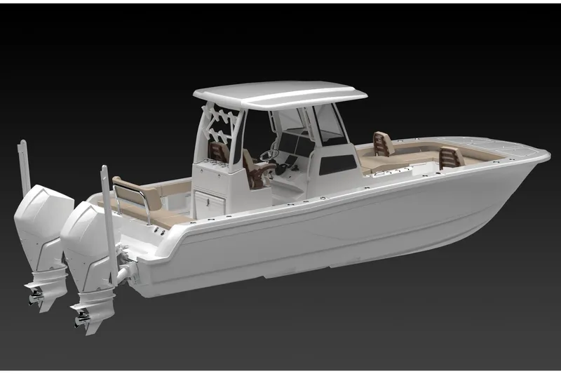 Slide: The Image of Manufacturer Provided Image: 2026 Caymas 29 CT boat with dual engines, sleek design, and spacious seating. - 8