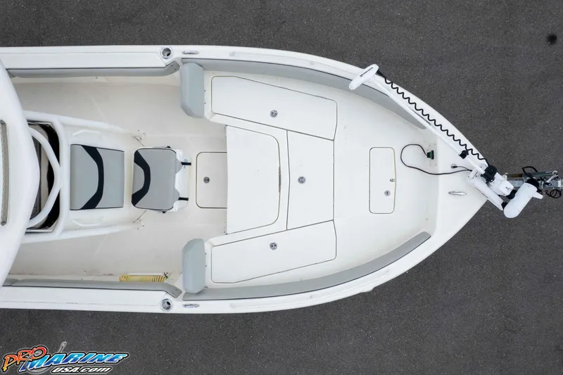 Slide: The Image of 2021 Skeeter SX2550 Family boat, aerial view of deck layout and seating arrangement. - 53