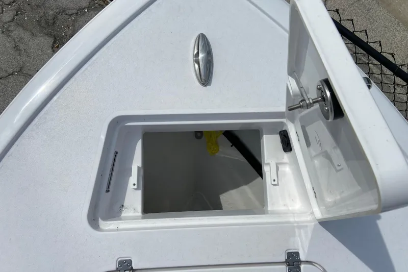 Slide: The Image of Open storage compartment on a 2026 Sportsman Masters 267 Bay Boat. - 29