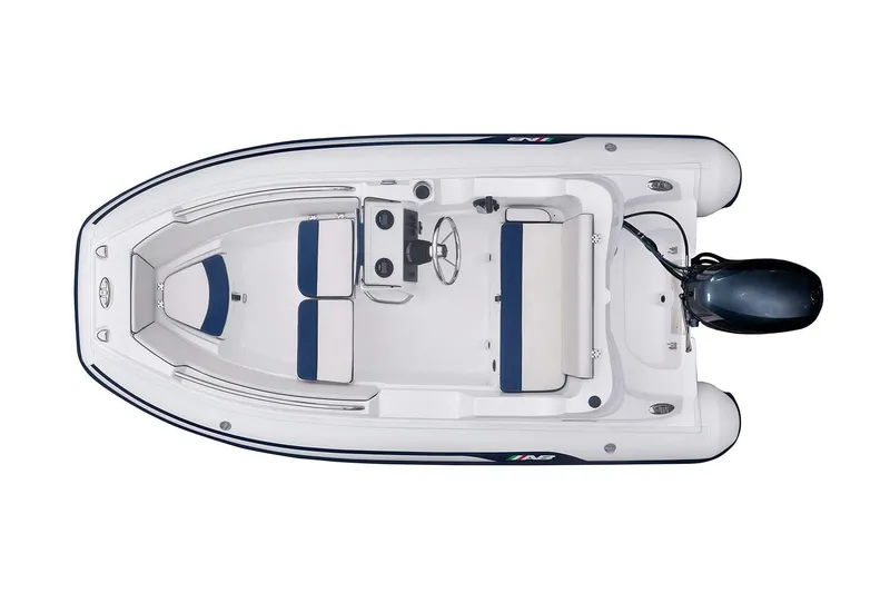 Slide: The Image of Manufacturer Provided Image: Aerial view of AB Inflatables Nautilus 12 DLX 2026 boat. - 2
