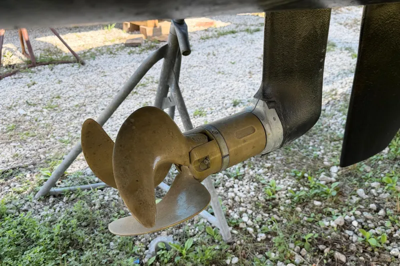 Slide: The Image of Chrome electrical outlets on a 2014 Outremer 45 catamaran, labeled 30A 125V and 32A 250V. - 83