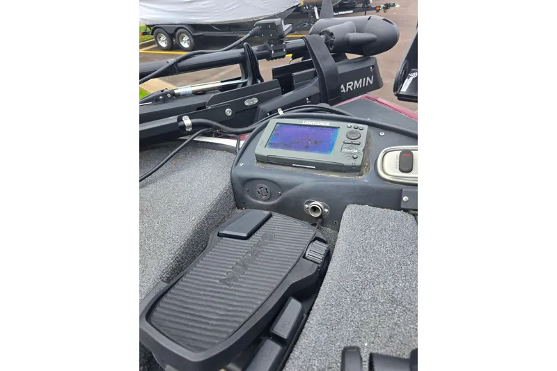 Slide: The Image of 2011 Nitro Z-7 boat dashboard with Garmin and Lowrance electronics. - 7