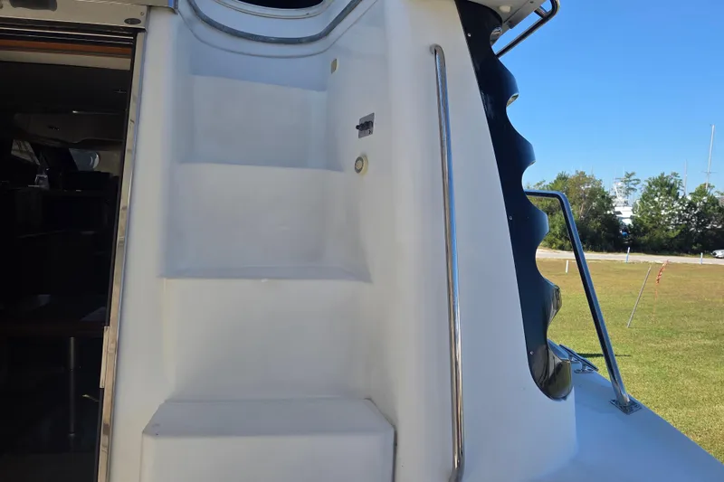 Slide: The Image of Staircase on 2000 Carver 450 Voyager Pilothouse yacht, exterior view. - 14