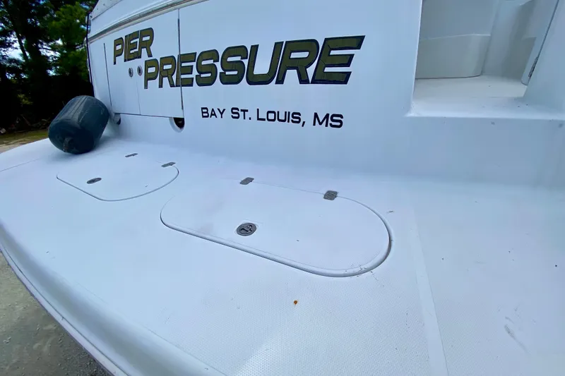 Slide: The Image of 2000 Carver 450 Voyager Pilothouse boat with "Pier Pressure" name, Bay St. Louis, MS. - 21