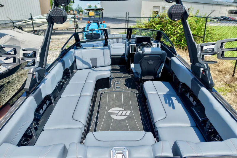Slide: The Image of 2023 Malibu Wakesetter 23 LSV interior with spacious seating and modern design. - 16
