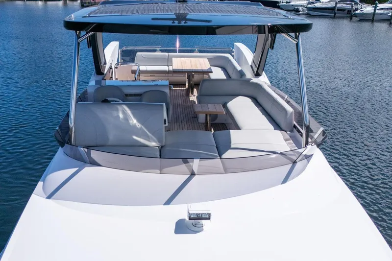 Slide: The Image of Luxurious 2023 Sunseeker Manhattan 68 yacht helm with advanced navigation systems. - 20