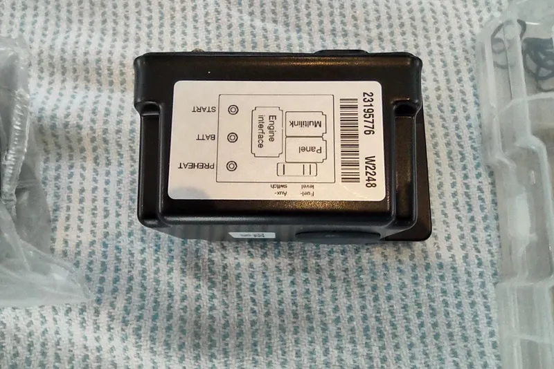 Slide: The Image of Engine interface module on striped fabric, Outremer 51, 2020 model. - 154