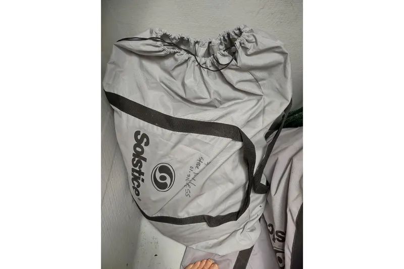 Slide: The Image of Gray Solstice bag on Outremer 51, 2020 model, with drawstring closure. - 171