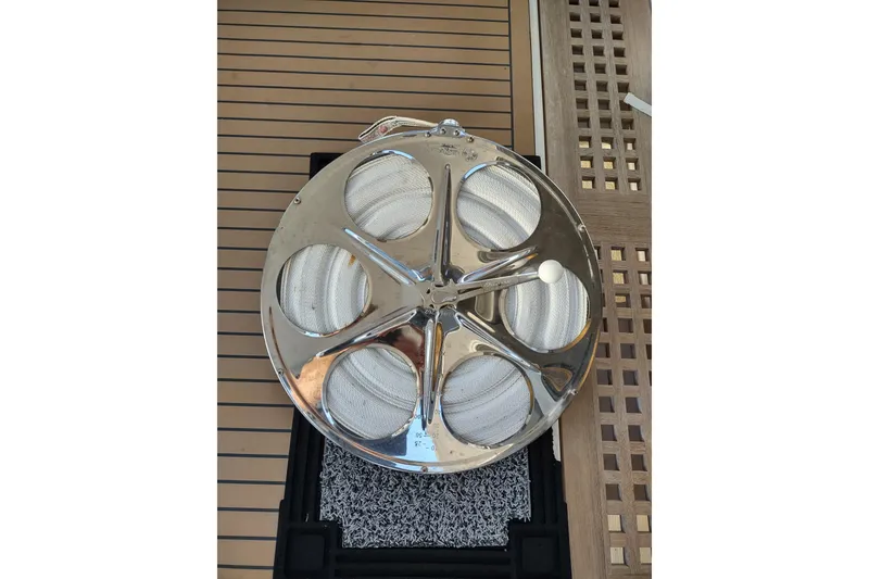 Slide: The Image of Chrome winch handle on 2020 Outremer 51 yacht deck. - 191