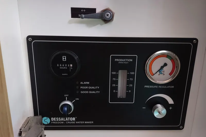 Slide: The Image of Control panel of a Dessalator water maker on a 2020 Outremer 51 yacht. - 92