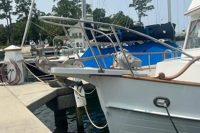 Slide: The Image of Teak Covered Fiberglass Bow Pulpit - 3