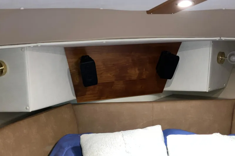 Slide: The Image of 2017 Cutwater C-30 Sedan interior with cozy seating and modern lighting. - 81