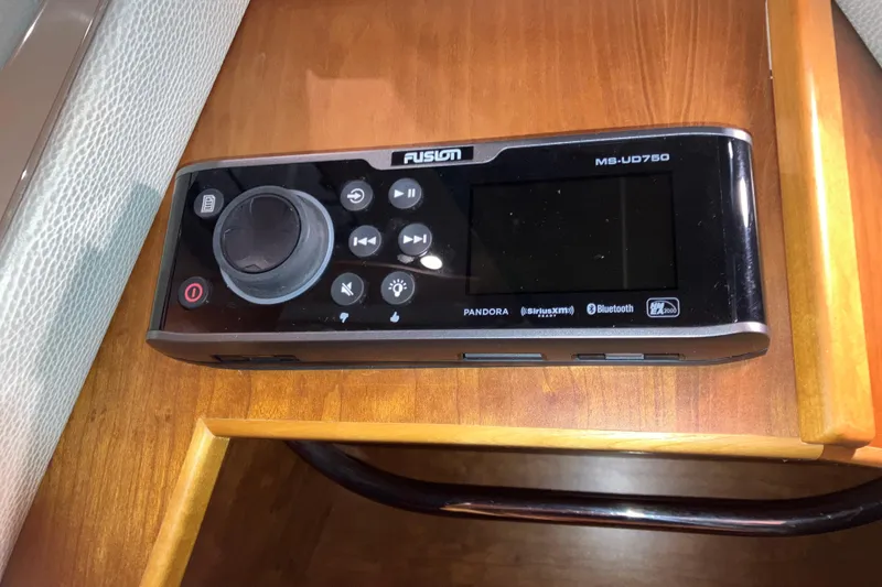 Slide: The Image of Fusion MS-UD750 audio system in 2017 Cutwater C-30 Sedan boat interior. - 68