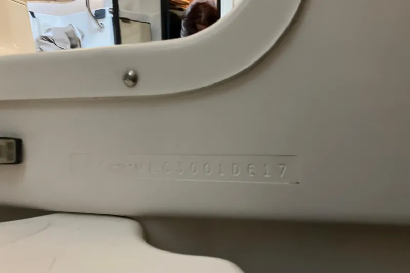Slide: The Image of Hull identification number on a 2017 Cutwater C-30 Sedan boat. - 114