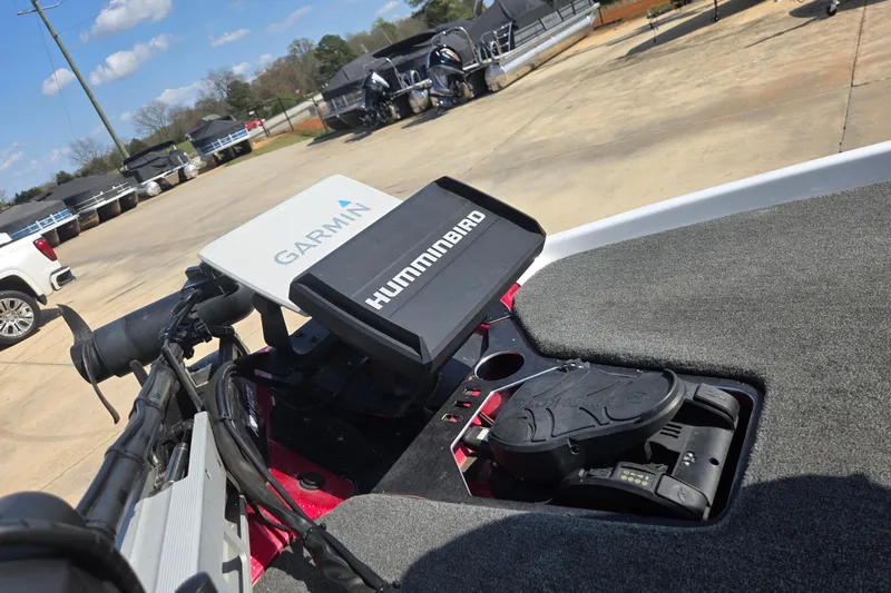 Slide: The Image of 2020 Skeeter FXR21 Limited boat with Garmin and Humminbird electronics on deck. - 3