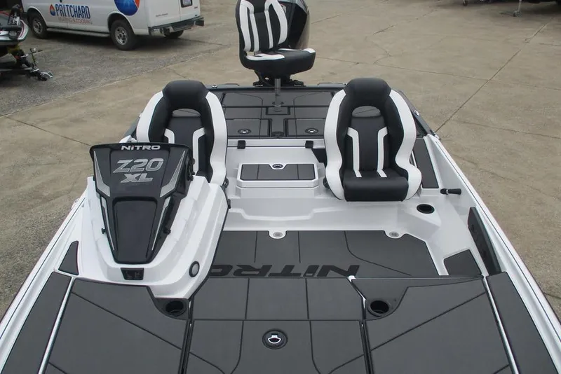 Slide: The Image of 2026 Nitro Z20 XL Pro boat with sleek seating and modern design. - 12