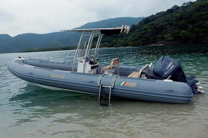 Slide: The Image of Manufacturer Provided Image: 2026 AB Inflatables Oceanus 24 VST boat by the shore. - 3