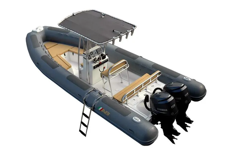 Slide: The Image of Manufacturer Provided Image: AB Inflatables Oceanus 24 VST 2026 with dual outboard engines. - 9