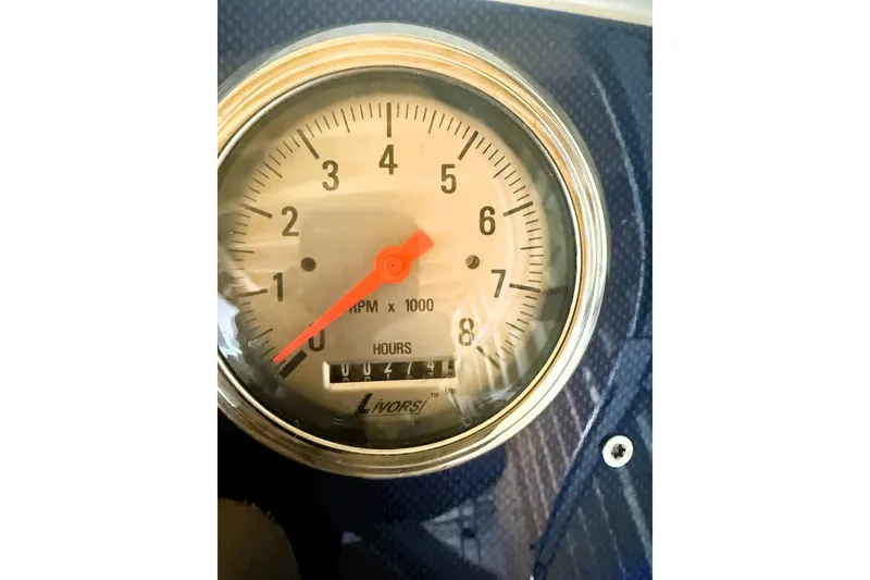 Slide: The Image of Close-up of a Livorsi tachometer in a 2005 Formula 353 FASTech boat. - 9
