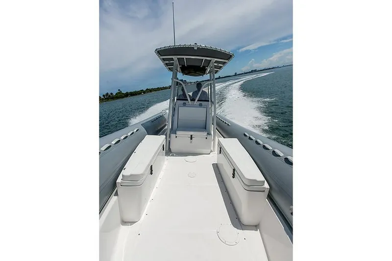 Slide: The Image of Manufacturer Provided Image: AB Inflatables Oceanus 28 VST 2026 on the water. - 5