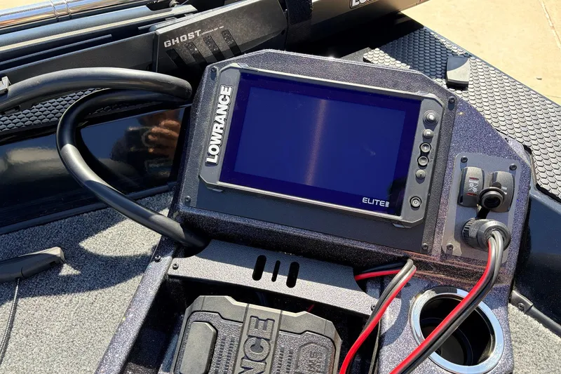 Slide: The Image of Lowrance Elite fishfinder on 2026 Ranger RT198P boat dashboard. - 15
