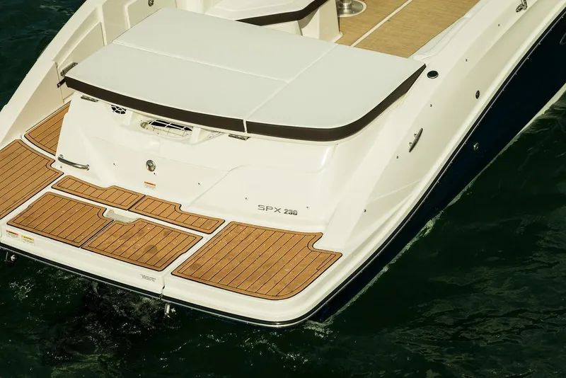 Slide: The Image of Manufacturer Provided Image: 2021 Sea Ray SPX 230 boat with teak swim platform. - 11