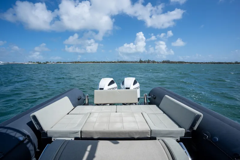 Slide: The Image of 2023 Sea Water PHANTOM 280 boat with Honda engines on open sea. - 11