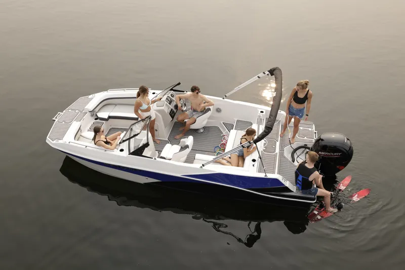 Slide: The Image of 2026 Starcraft SVX 210 DC OB boat interior with modern seating and sleek design. - 6