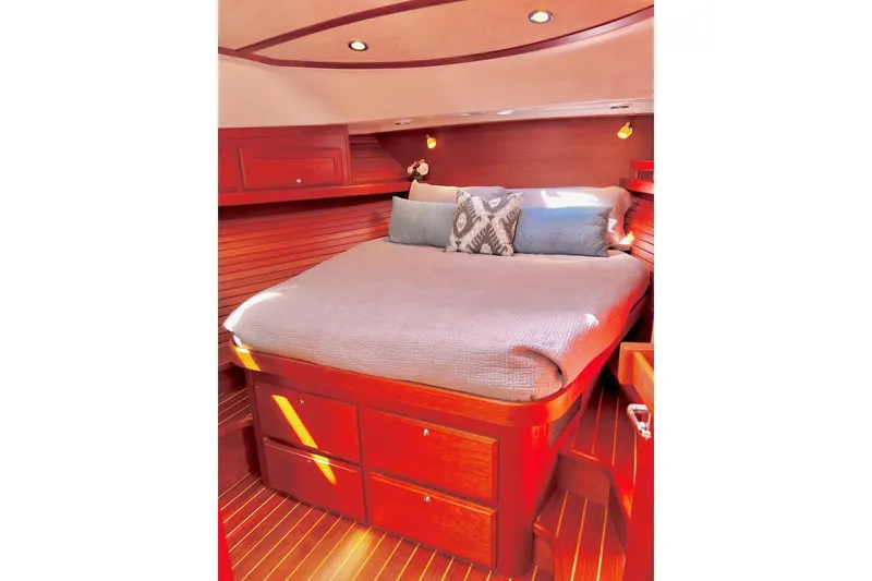 Slide: The Image of Luxurious cabin interior of 2016 Sabre 38 Salon Express yacht with cozy bed. - 17