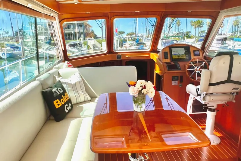 Slide: The Image of Luxurious interior of 2016 Sabre 38 Salon Express yacht with elegant seating and helm. - 5