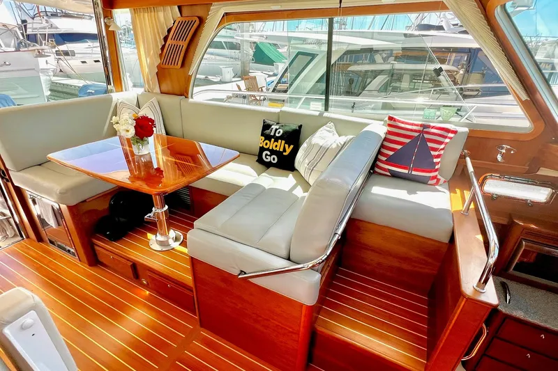 Slide: The Image of Luxurious interior of 2016 Sabre 38 Salon Express yacht with elegant seating and decor. - 6