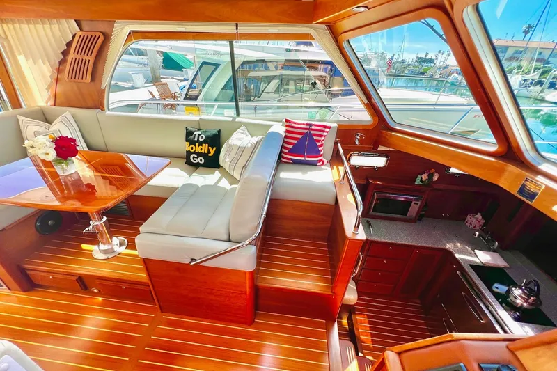 Slide: The Image of Luxurious interior of 2016 Sabre 38 Salon Express yacht with elegant wood finish. - 7