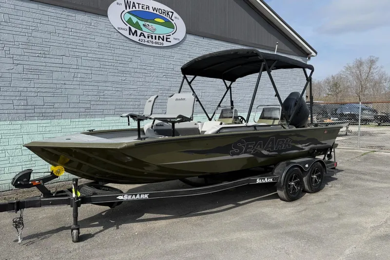 The Image of 2026 SeaArk Easy 200 boat on trailer at Water Workz Marine dealership. - 0