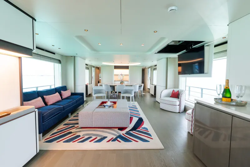 Slide: The Image of Luxurious interior of 2023 Azimut Grande 32M yacht with modern furnishings and elegant decor. - 3