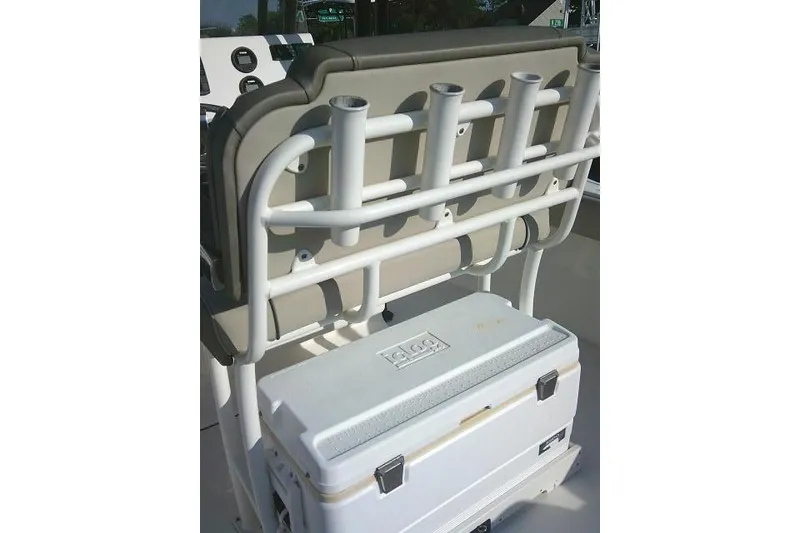 Slide: The Image of 2021 Key West 239 FS boat with rod holders and cooler storage. - 47