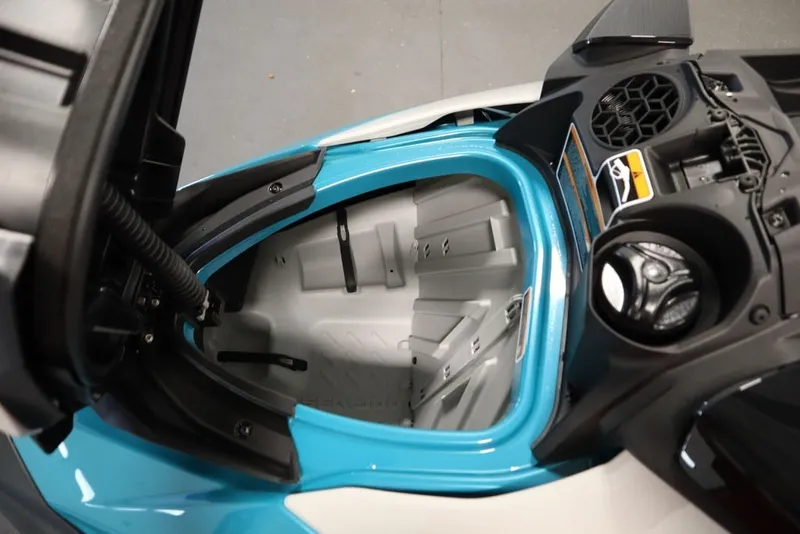 Slide: The Image of 2026 Sea-Doo GTI SE 130 storage compartment, open view, showcasing interior design. - 25